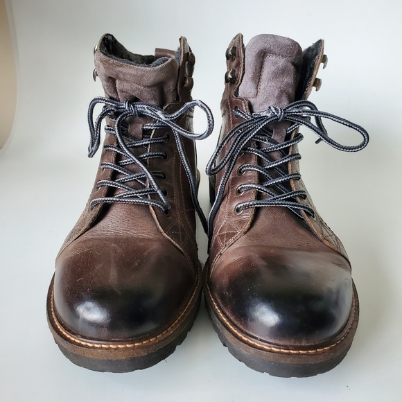 Roan Dino Mens Brown Leather Distressed Lace up Size 11 Boots - Picture 8 of 12